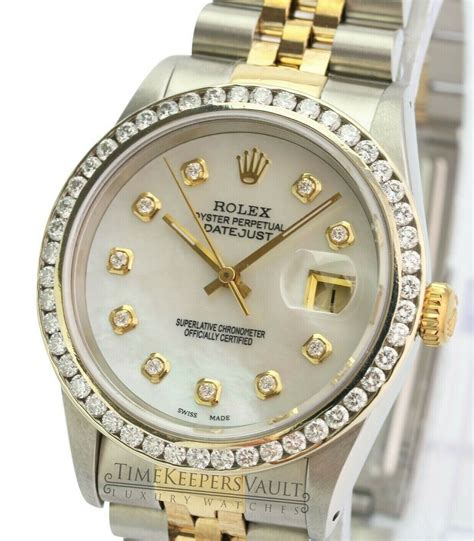 rolex datejust 36mm 2 tone|rolex 36mm datejust diamond bezel.